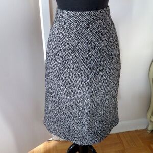 Pink Tartan Herringbone Tweed Skirt